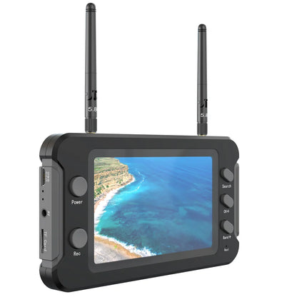 5.8G FPV Monitor with DVR – 40CH 4.3 Inch LCD Display, Auto Search, NTSC/PAL Video Recording for RC Multicopters