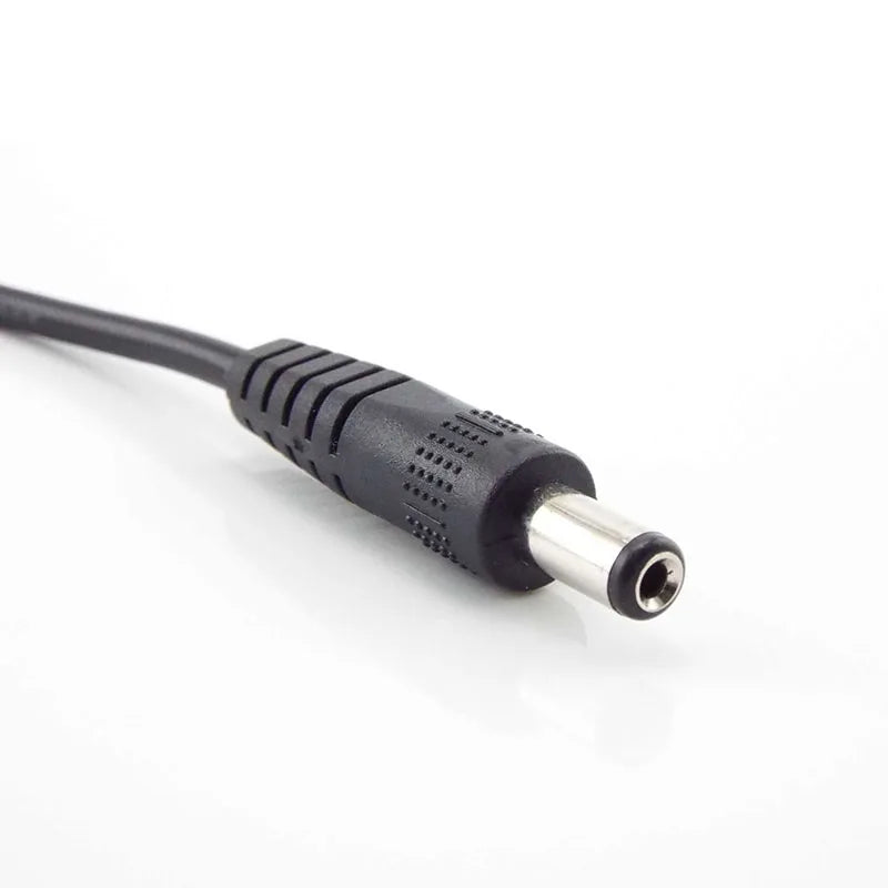 12V 3A DC Male-to-Male Power Cable - 5.5×2.1mm CCTV Adapter Extension Cord 0.5M/1M/2M