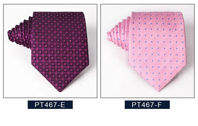 Classic Men's Necktie in Blue, Black, and Red - 8cm Striped and Plaid Ties for Business, Formal and Wedding Attire