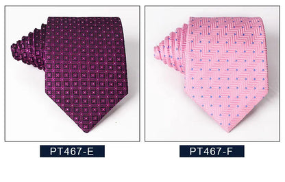 Classic Men's Necktie in Blue, Black, and Red - 8cm Striped and Plaid Ties for Business, Formal and Wedding Attire