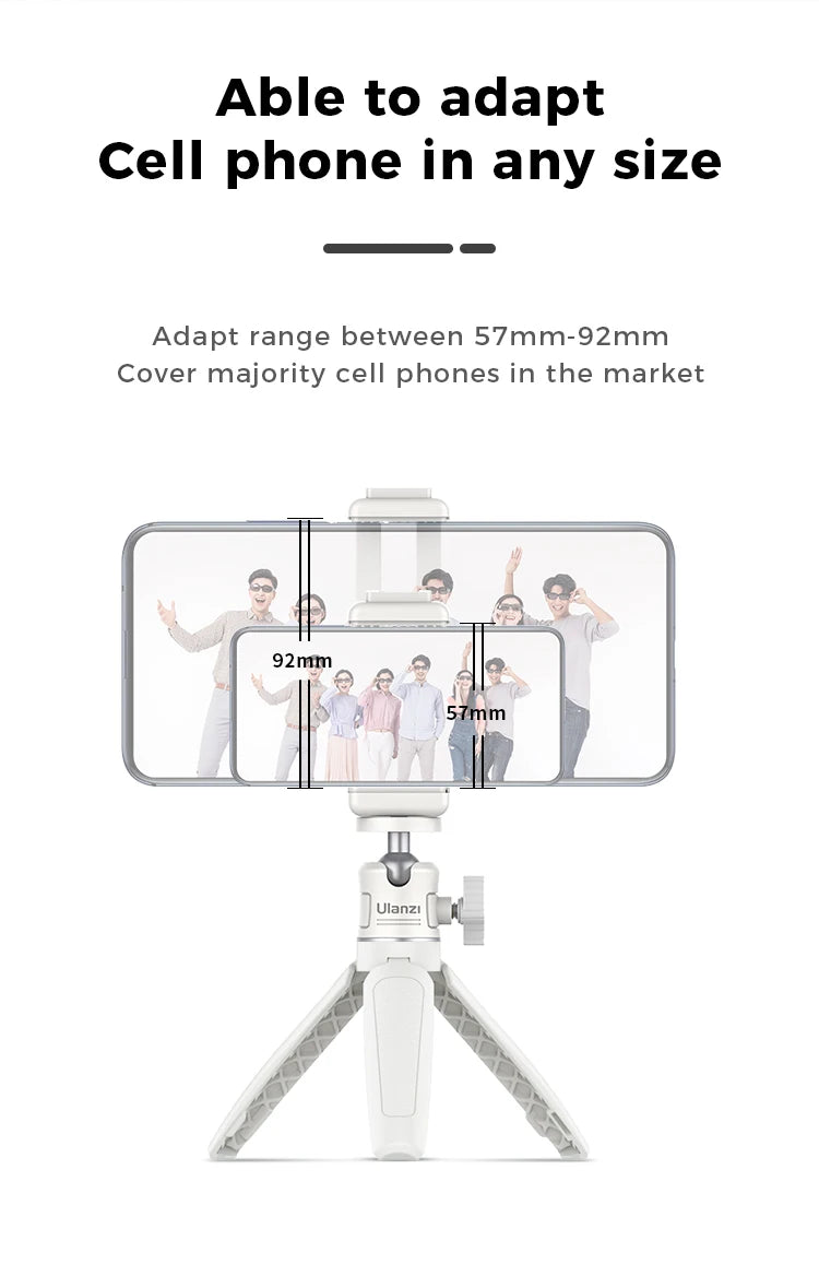 Ulanzi MT-08 Mini Tripod – White Foldable Monopod Mount with 1/4'' Universal Tripod for DSLR, Android & iPhone Smartphones