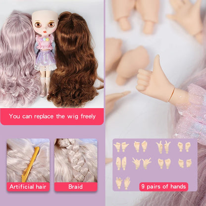 ICY DBS Blyth Doll – 1/6 Joint Body BJD Anime Doll, 30cm White Skin Matte Face Special Combo Toy