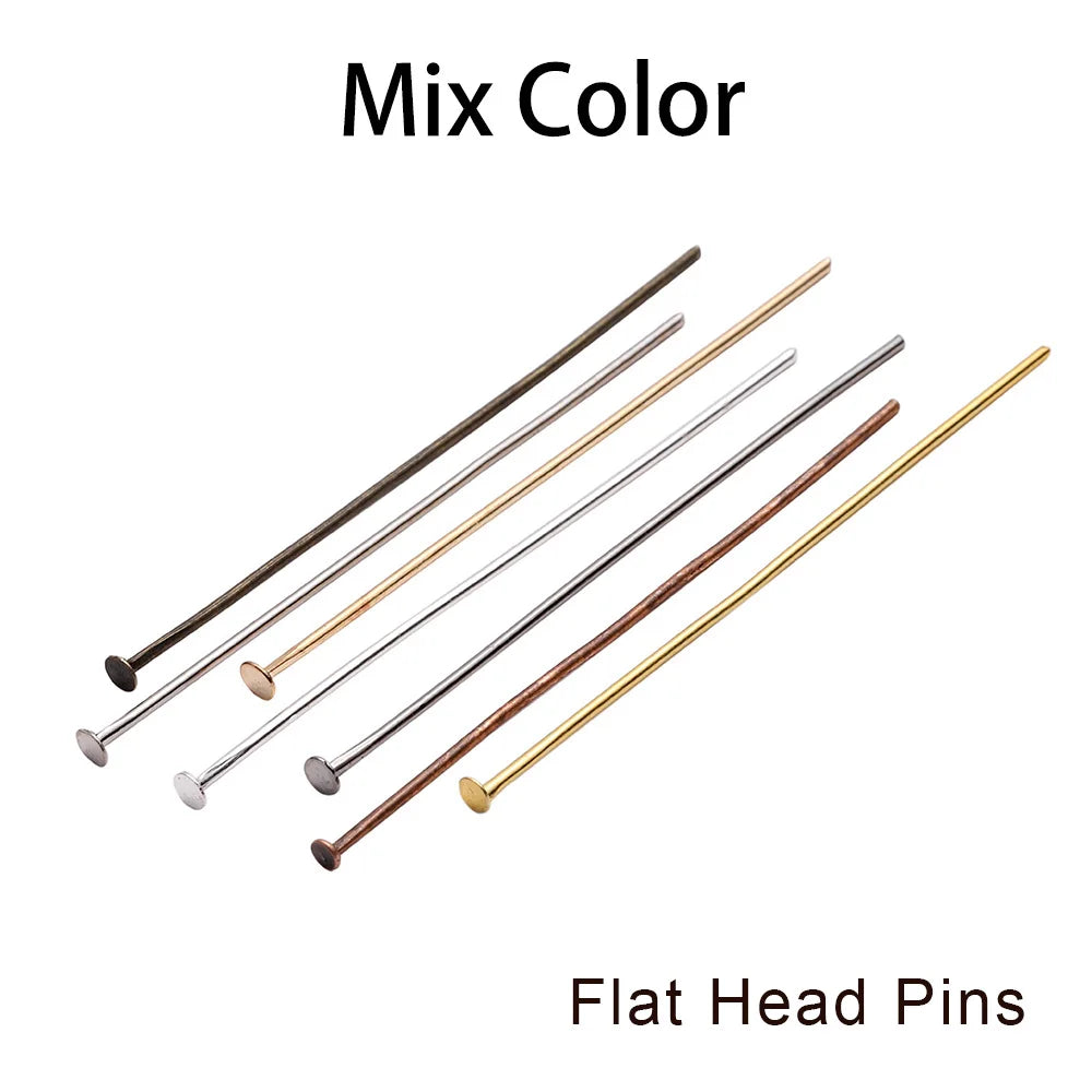 Jewelry Eye Pins & Ball Head Pins - 100/200pcs DIY Findings for Earrings Bracelets Pendants 16-60mm Craft Making Supplies
