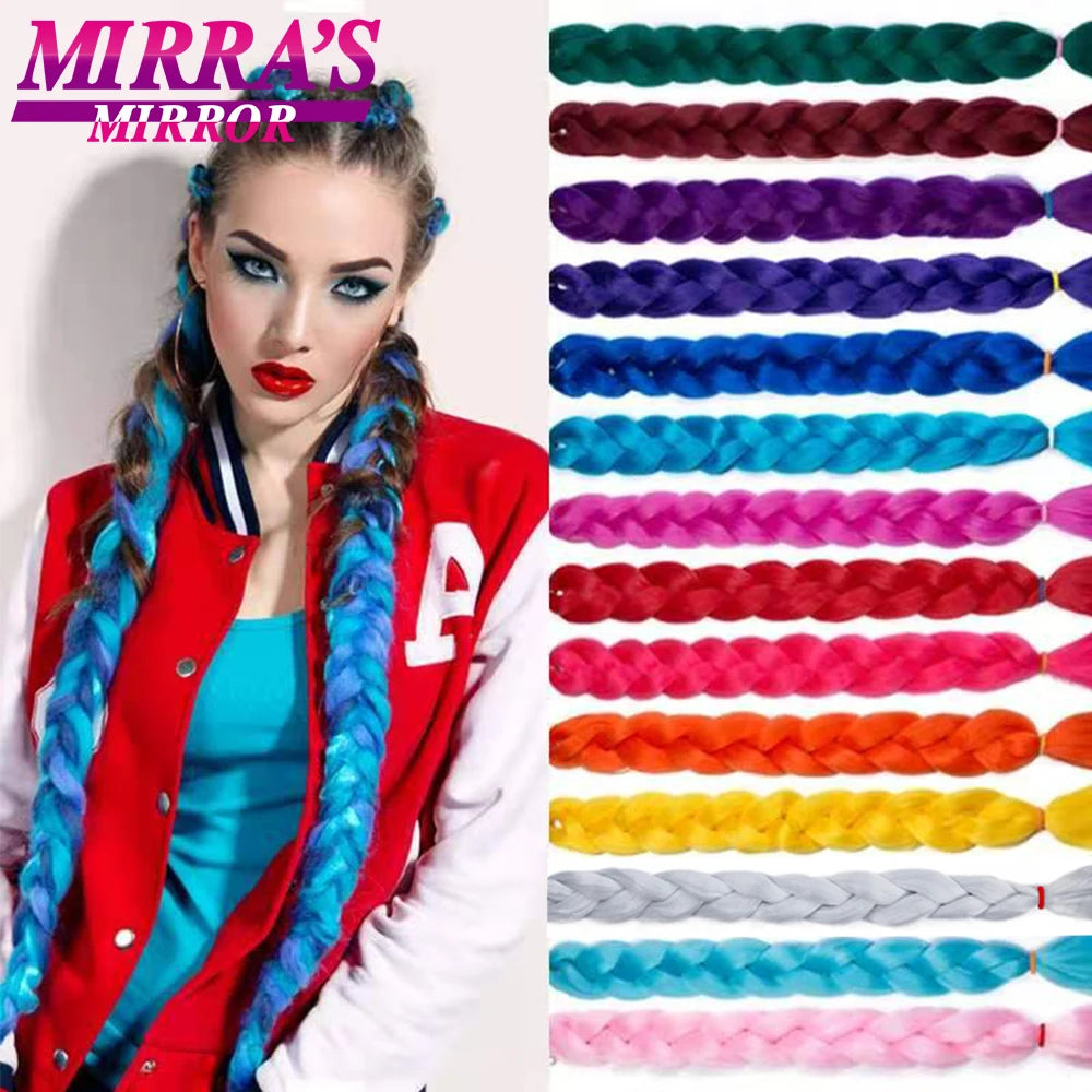 41" Jumbo Braiding Hair Extensions – Purple, Pink & Blue Ombre Synthetic Hair for Box Braids, Wholesale Support
