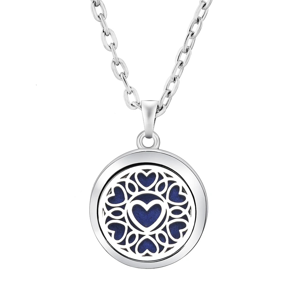 Stainless Steel Tree of Life Aromatherapy Necklace – Essential Oil Diffuser Pendant for Women