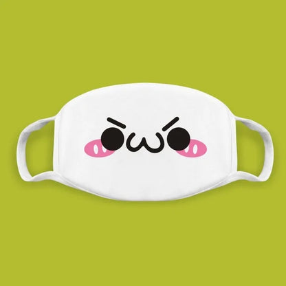 Kawaii Anime Expression Cotton Face Mask – Breathable Smile Mouth Muffle for Unisex Korean Style