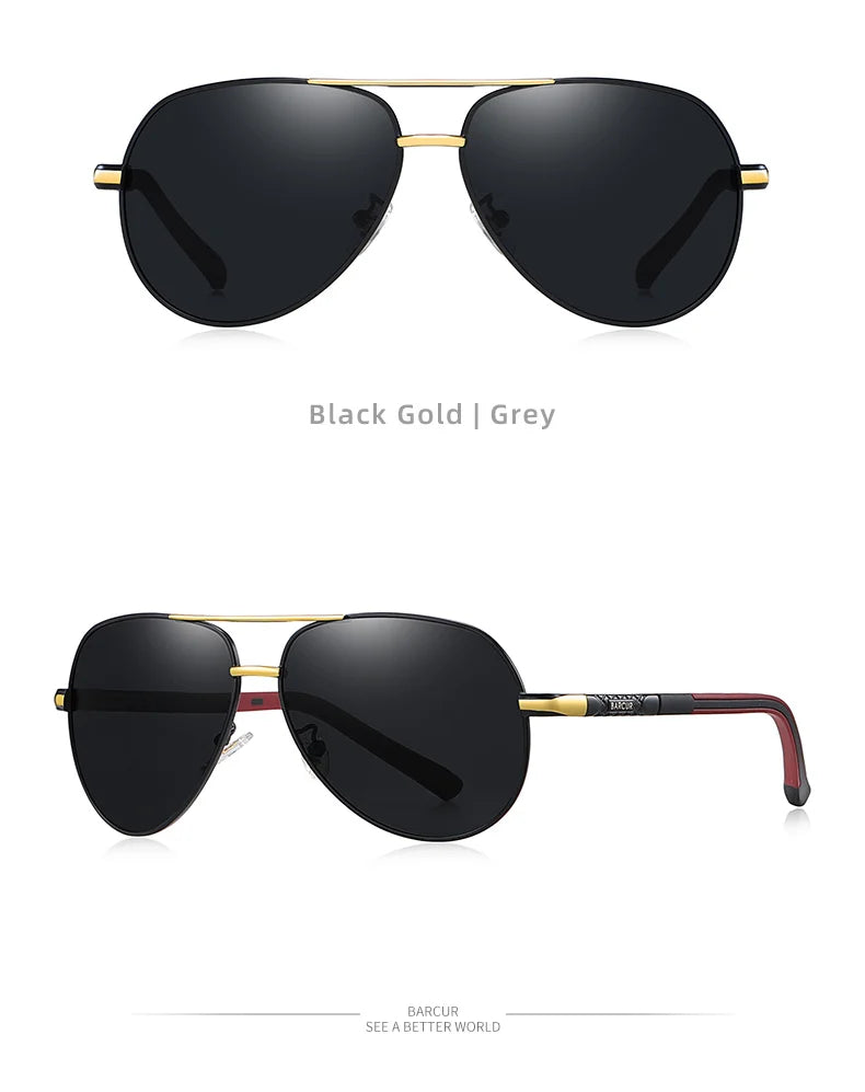 BARCUR Aluminum Vintage Polarized Sunglasses – Classic Men’s & Women’s Driving Shades, UV Protection Eyewear