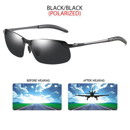 Enhanced Vision: FUQIAN Vintage Metal Polarized Sunglasses - Photochromic Lens, Ideal for Men and Women, Night Driving Sun Glasses
