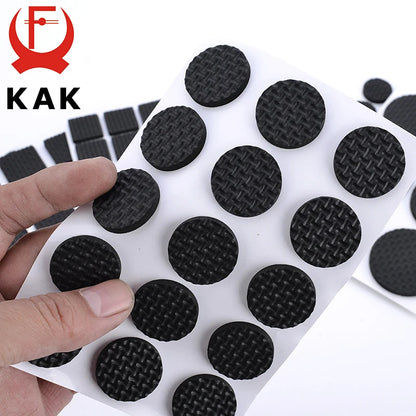 KAK Self-Adhesive Furniture Leg Felt Pads, Anti-Slip Rug Mat Bumper, 1-24PCS Chair Table Protector, Furniture Hardware Damper