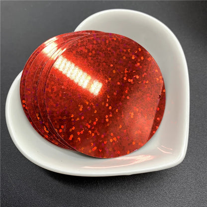 50PCS 50mm Flat Round Sequins with Side Hole – PVC Loose Paillettes for Sewing, DIY Crafts & Wedding Decorations