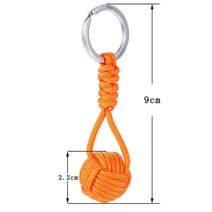 Woven Paracord Lanyard Keychain – Outdoor Survival Tactical Military Parachute Rope with Ball Pendant Keyring