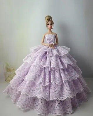 Genuine Barbie Doll Clothes Accessories — 30cm Princess, Wedding & Evening Dresses Lot with Gowns and Skirts