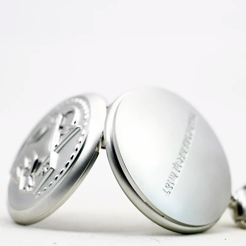 Fullmetal Alchemist Antique Silver Pocket Watch Necklace – Quartz Pendant Watch with Chain Anime Collectible Gift