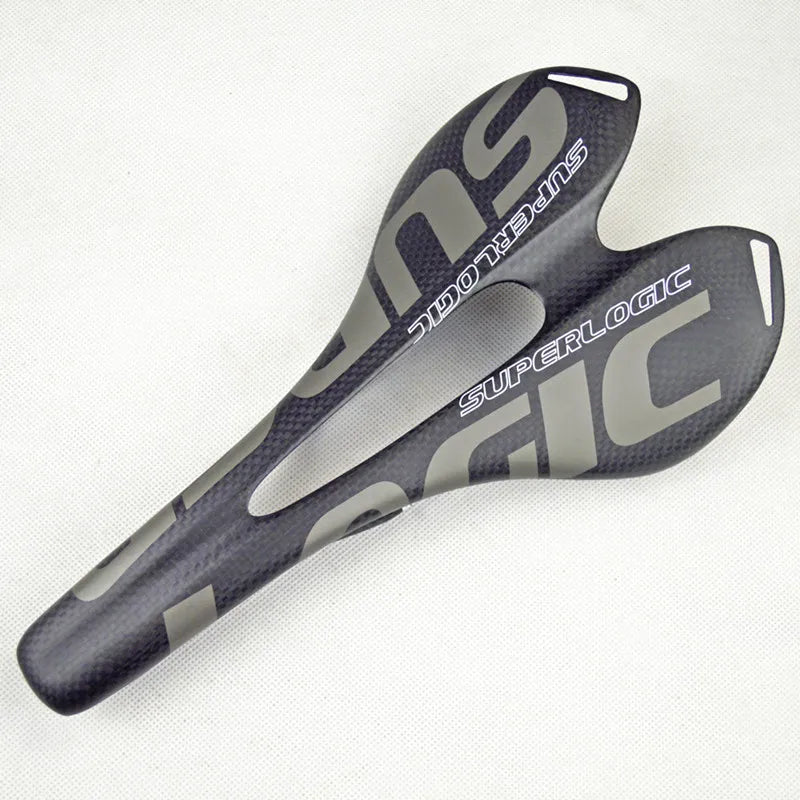 Superlogic 3K Full Carbon Fiber Bike Saddle - Lightweight Road & MTB Seat 275×143mm