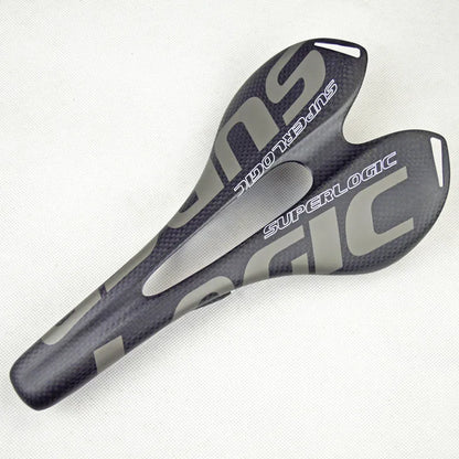 Superlogic 3K Full Carbon Fiber Bike Saddle - Lightweight Road & MTB Seat 275×143mm