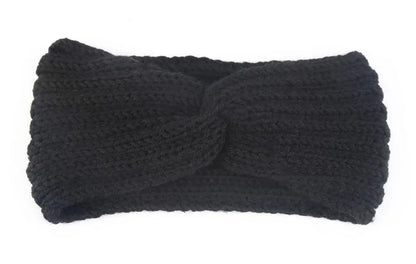 Women's Solid Color Knitted Headband – Elastic Twisted Turban Headwrap, Winter Hair Band for Girls, Fashion Hair Accessories