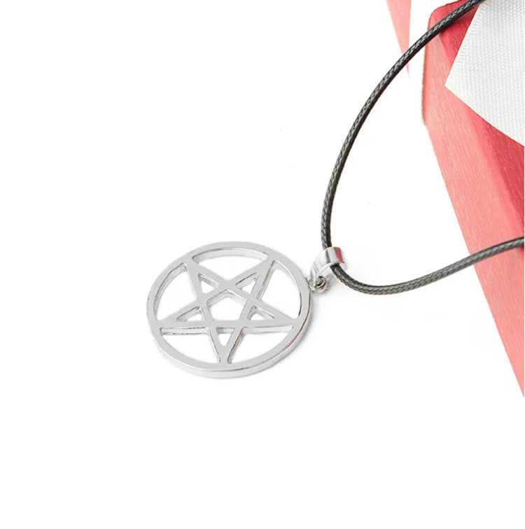 Fashion Black Butler Pentacle Necklace - Pentagram Lucifer Satan Logo Pendant for Men & Women