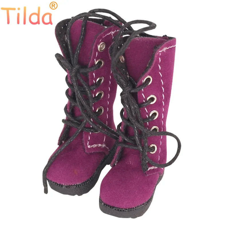 Tilda 3.2cm Doll Boots — 1/6 Mini Leather Shoes for Blythe, Azone & BJD Dolls