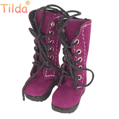 Tilda 3.2cm Doll Boots — 1/6 Mini Leather Shoes for Blythe, Azone & BJD Dolls