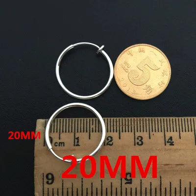 Unisex Clip-On Earrings – Invisible No-Piercing Spring Ear Cuffs, Small Circle Gold/Silver/Black Plated Jewelry for Women & Men