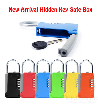 High-Quality Hidden Key Safe Box – 4-Digit Password Lock with Hook (Mini Metal Secret Storage for Home, Villa, Caravan)