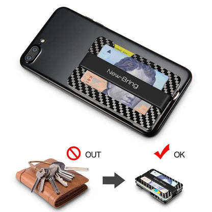 NewBring Multi-Functional Metal Money Clip – Men's Credit Card Wallet & Key Holder
