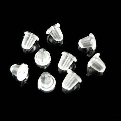 100pcs 5mm Clear Silicone Earring Backs – Soft Rubber Safety Round Stopper Jewelry DIY Accessories Replacement