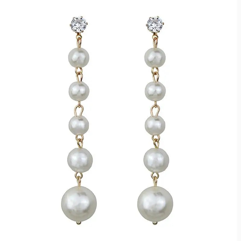 Fashion Pearl Bean Crystal Earrings for Women & Girls – Elegant Everyday Jewelry