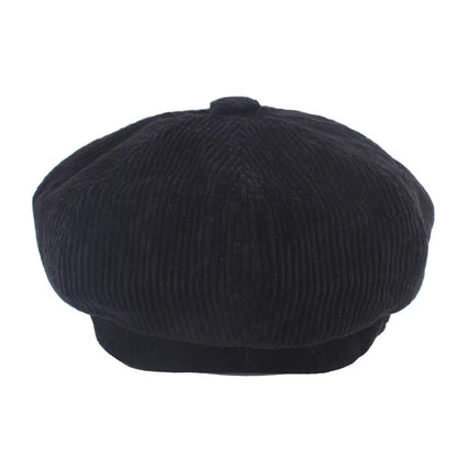 Vintage Newsboy Beret Cap for Women – Autumn Winter Octagonal Painter Hat England Style