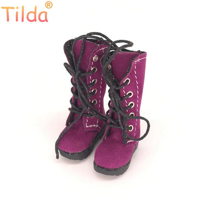 Tilda 3.2cm Doll Boots — 1/6 Mini Leather Shoes for Blythe, Azone & BJD Dolls