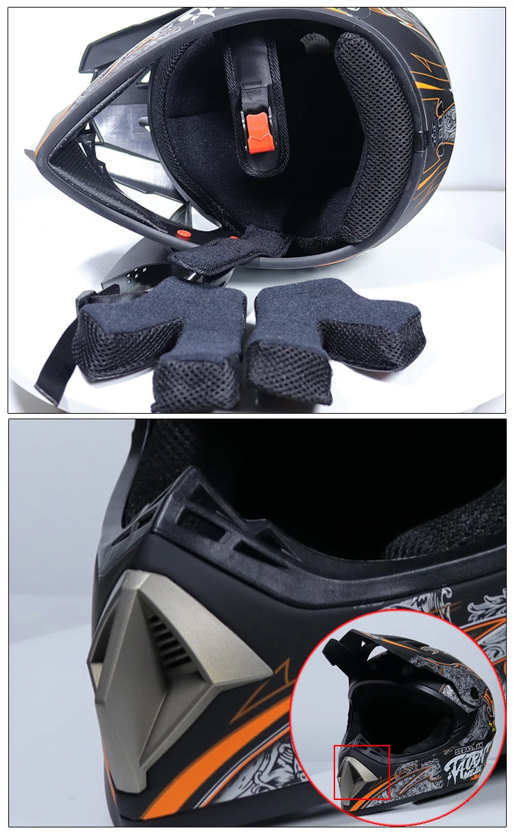 Safety Motocross Helmet for Kids - DOT Approved ATV Cross Bicycle Downhill Capacete, Unisex, Lightweight ABS 1KG