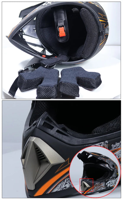 Safety Motocross Helmet for Kids - DOT Approved ATV Cross Bicycle Downhill Capacete, Unisex, Lightweight ABS 1KG