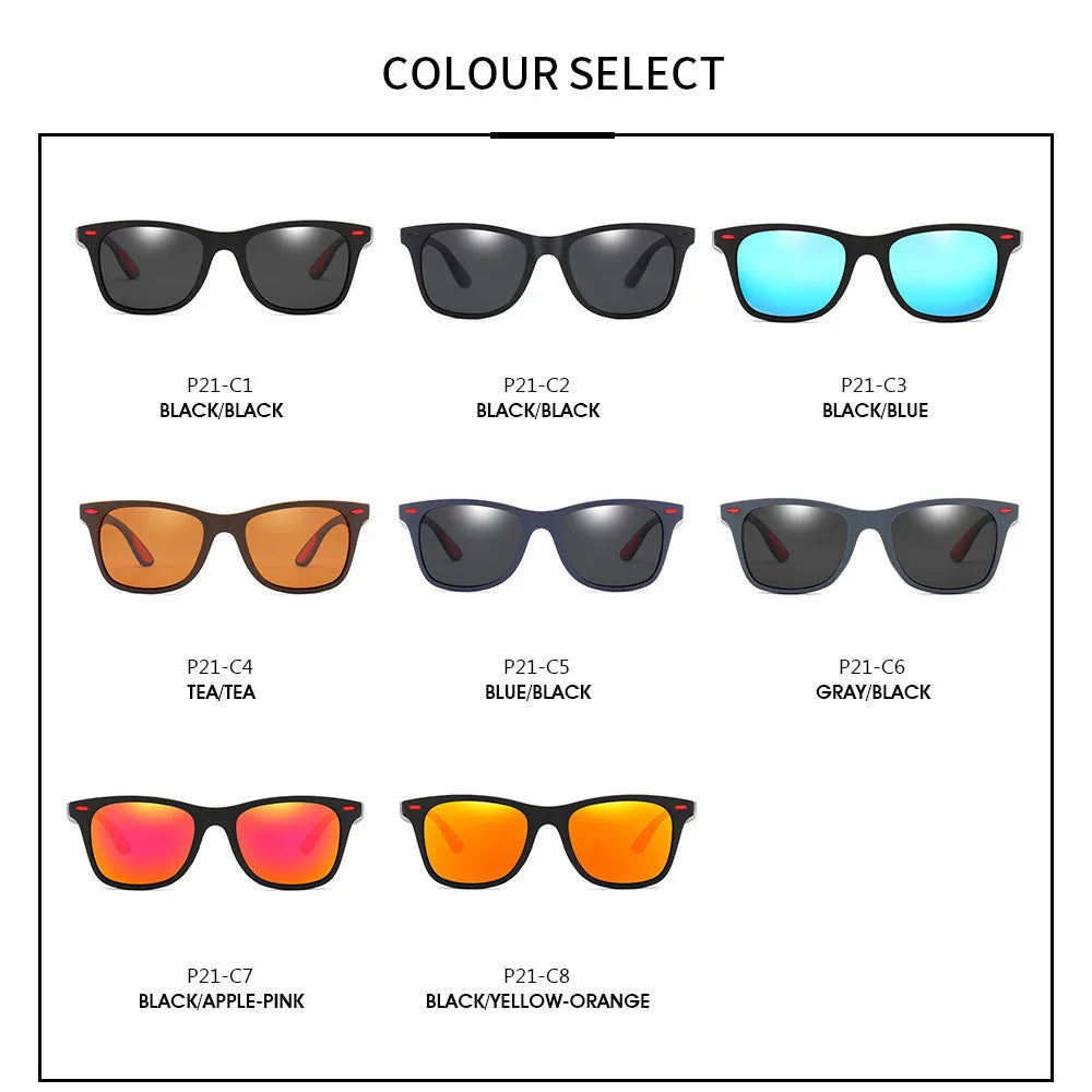 Classic Polarized Sunglasses – Unisex Square Frame Driving & Fishing UV400 Eyewear