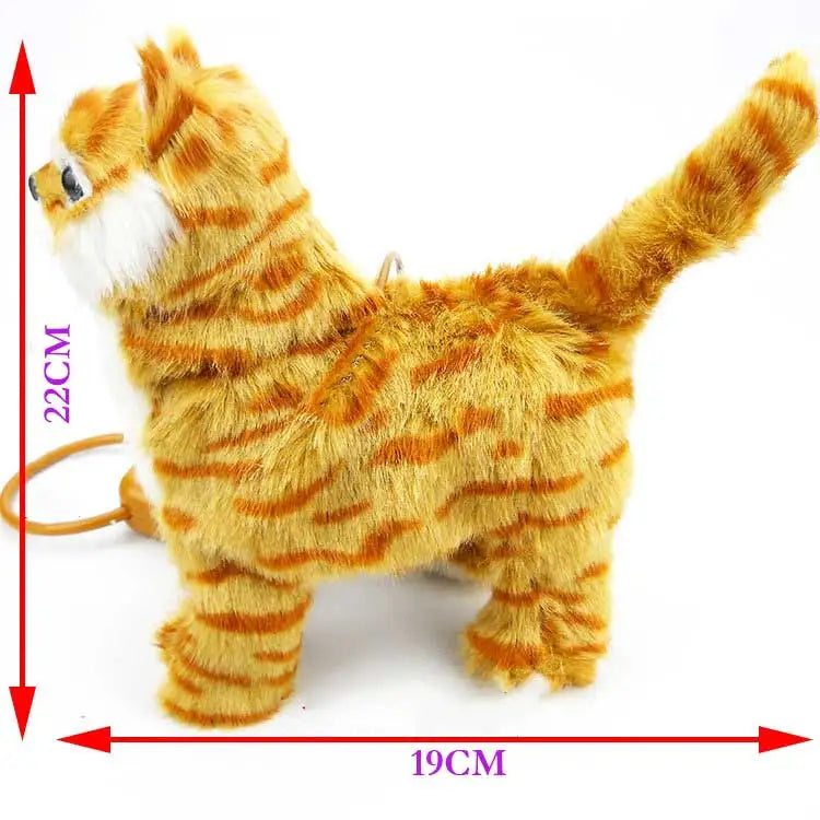 Robot Cat Electronic Plush Toy - Singing, Walking Electric Kitten with Leash Control, Music Pet for Kids