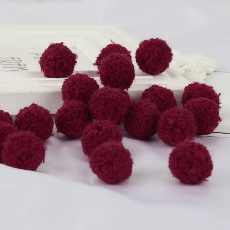10Pcs Soft Pompom Balls 15/20mm - Fluffy Plush Craft Furballs for DIY Sewing, Home Decor & Christmas Tree Decoration