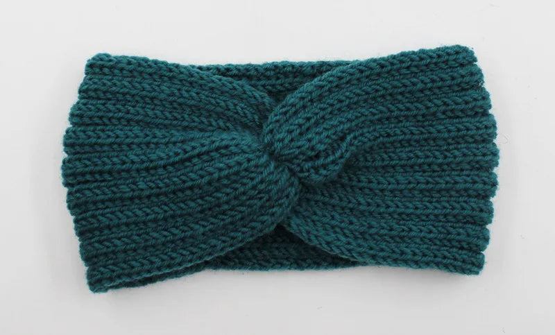 Women's Solid Color Knitted Headband – Elastic Twisted Turban Headwrap, Winter Hair Band for Girls, Fashion Hair Accessories