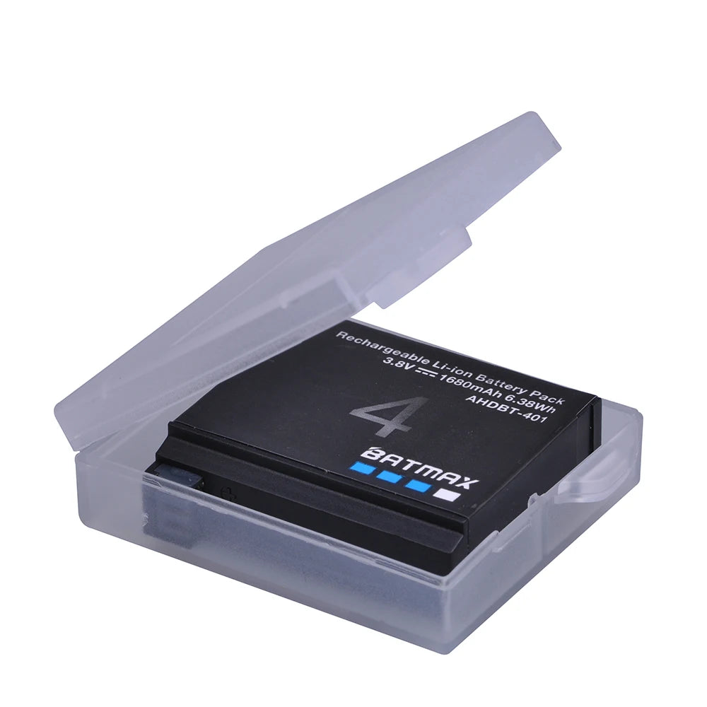 Batmax 1680mAh GoPro HERO4 Replacement Battery with 3-Slot LED USB Charger for AHDBT-401 Action Camera Accessories