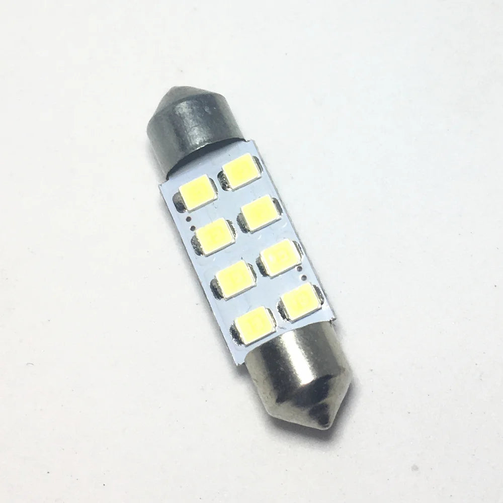 Festoon LED Car Interior Light – 8SMD 1210, 31-41mm Dome Reading Bulb, 12V White