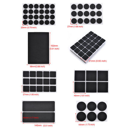 KAK Self-Adhesive Furniture Leg Felt Pads, Anti-Slip Rug Mat Bumper, 1-24PCS Chair Table Protector, Furniture Hardware Damper