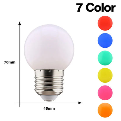 G45 E27 LED Light Bulbs 2-Pack - Colorful 220V Lamps for Christmas, Weddings & Indoor Party Lighting