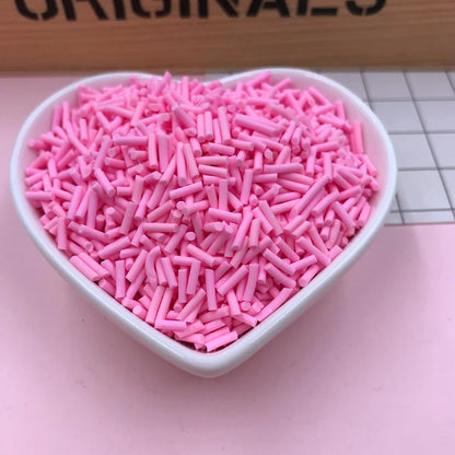 100g Colorful Long Clay Sprinkles – 5-6mm DIY Craft Decorations for Phone Deco & Creative Projects