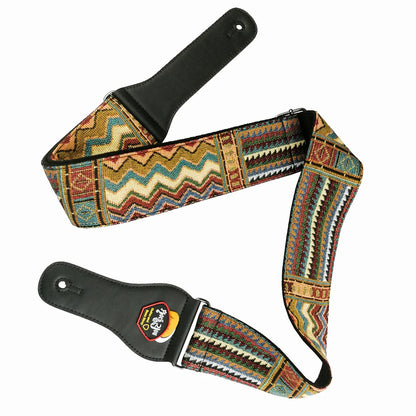 New High-Quality Cotton Guitar Strap – Adjustable Length, 6.2cm Wide for Acoustic & Electric Bass Guitars
