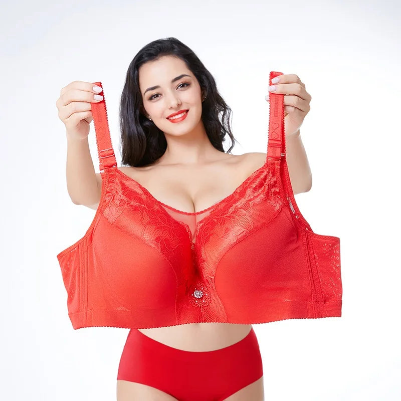 Plus Size Push-Up Bra - Seamless Supportive Bralette for Women 40–52 & 48G–52G