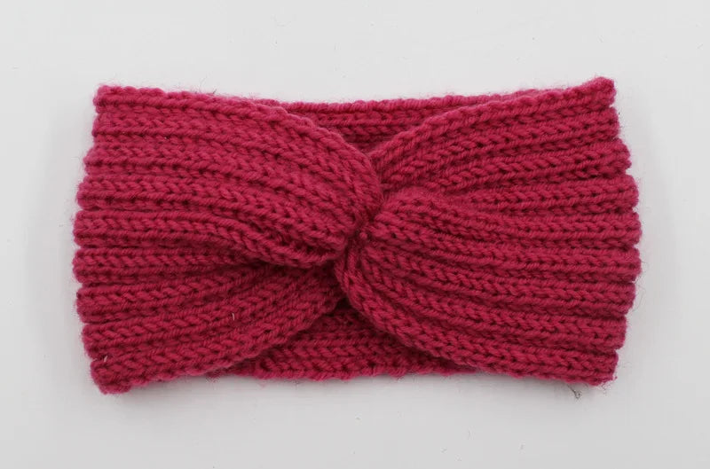 Women's Solid Color Knitted Headband – Elastic Twisted Turban Headwrap, Winter Hair Band for Girls, Fashion Hair Accessories