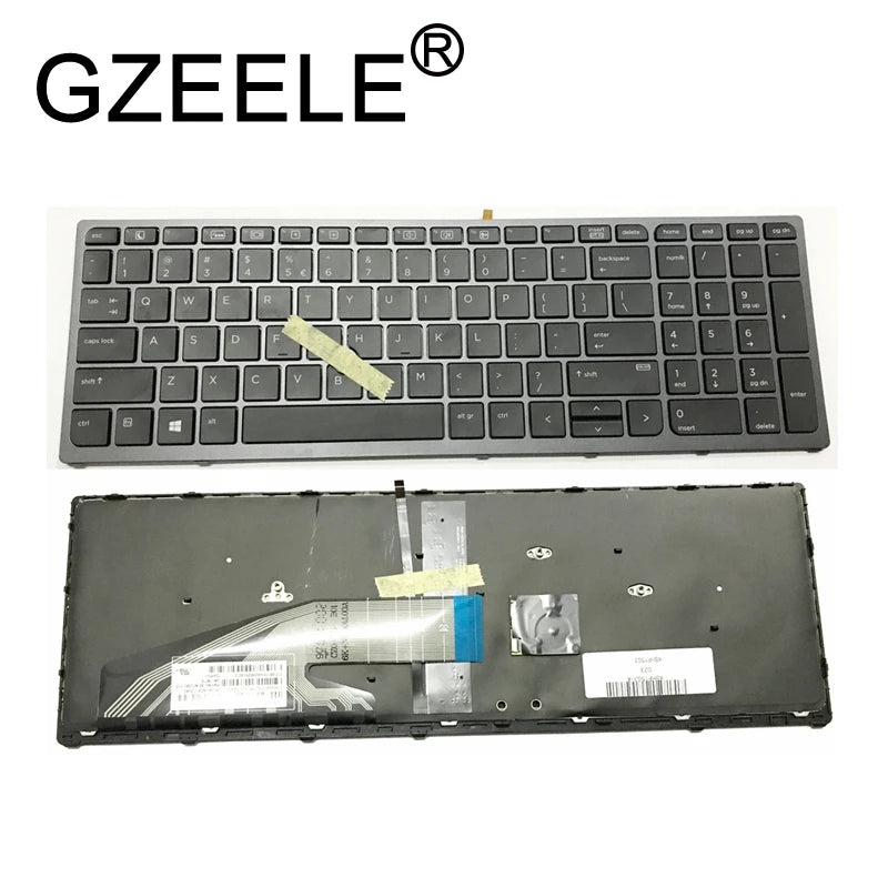 HP ZBook 15 G3/G4 & 17 G3/G4 Backlit Replacement Keyboard – AR/RU/US Layout with Frame (9Z.NCGBC.001 NSK-C87C-01) for Laptop Repair and Upgrade