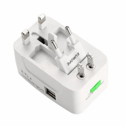 All-in-One Universal Plug Adapter with 2 USB Ports - World Travel AC Power Charger - AU US UK EU Converter