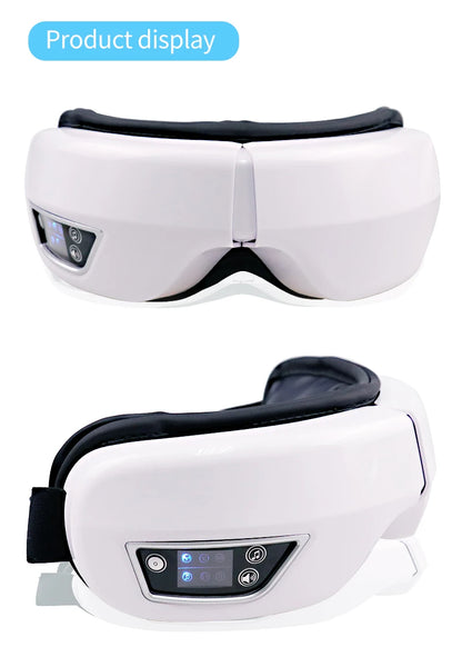 Eye Massage Instrument - Vibration, Airbag Pressure & Hot Compress Eye Massager with Bluetooth Music, Foldable for Fatigue Relief