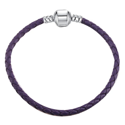 BAOPON 9-Color Leather Charm Bracelet - DIY Chain Jewelry Gift for Women & Girls