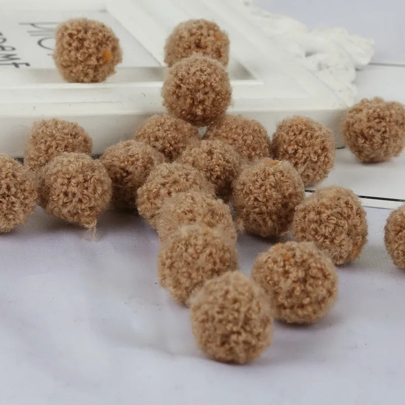 10Pcs Soft Pompom Balls 15/20mm - Fluffy Plush Craft Furballs for DIY Sewing, Home Decor & Christmas Tree Decoration