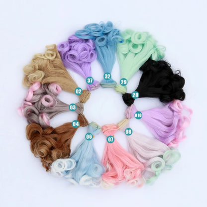 Msiredoll BJD Wig Accessories - Gradient Color Doll Hair for 1/3 1/4 1/6 1/12 DIY Wigs